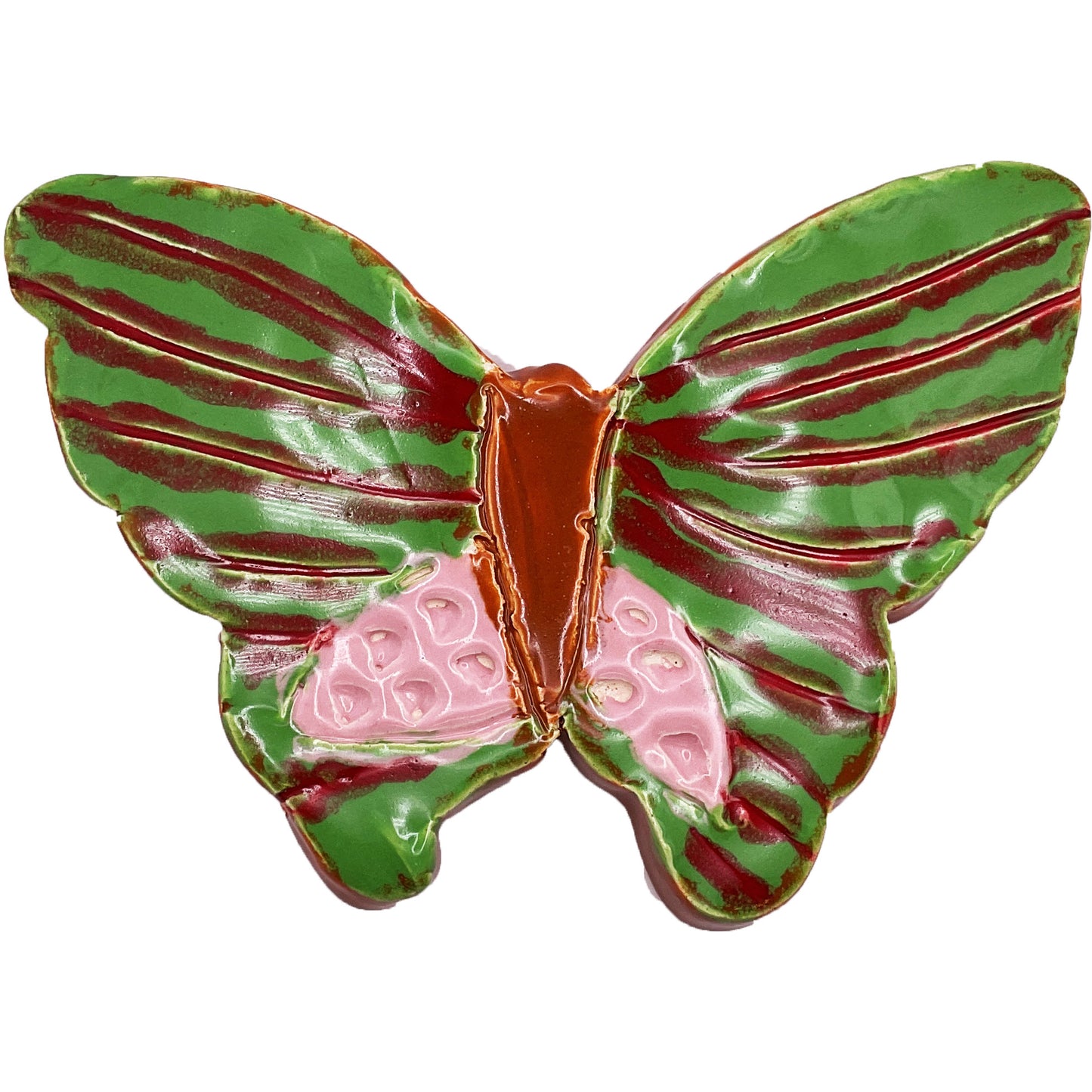 Handmade Ceramic Arts: Glazed Butterfly 6-inch x 4-inch by Emily Knoles & Janice Stephens 3599