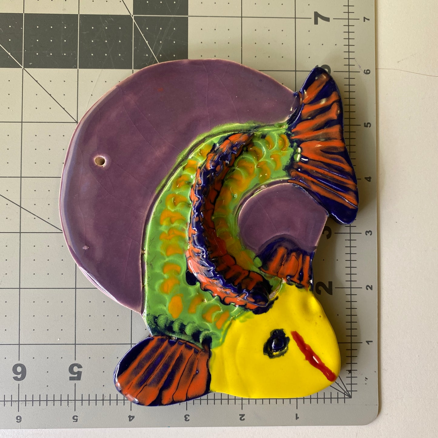 Handmade Ceramic Arts: Glazed Fish 6-inch x 5.5-inch by Eric Stacy