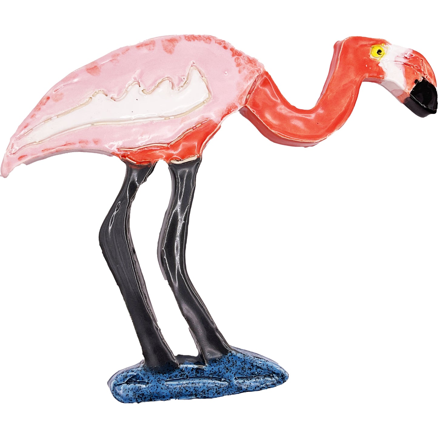 Handmade Ceramic Arts: Glazed Flamingo 7.5-inch x 6-inch by Eric Stacy