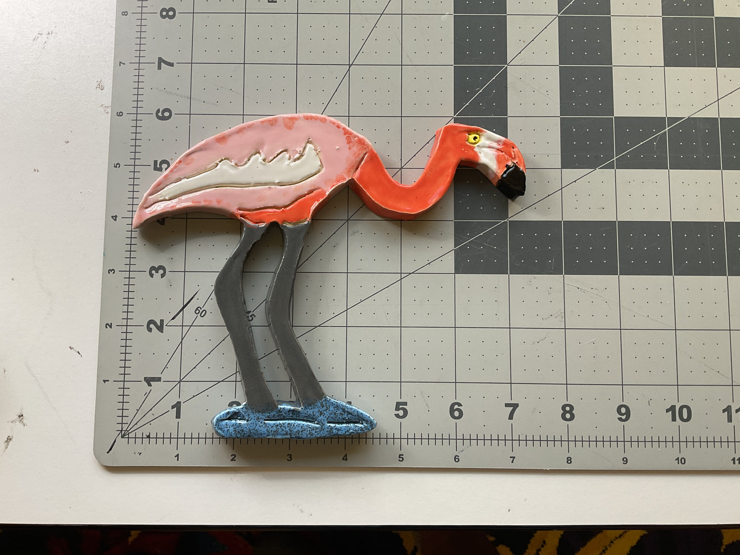Handmade Ceramic Arts: Glazed Flamingo 7.5-inch x 6-inch by Eric Stacy