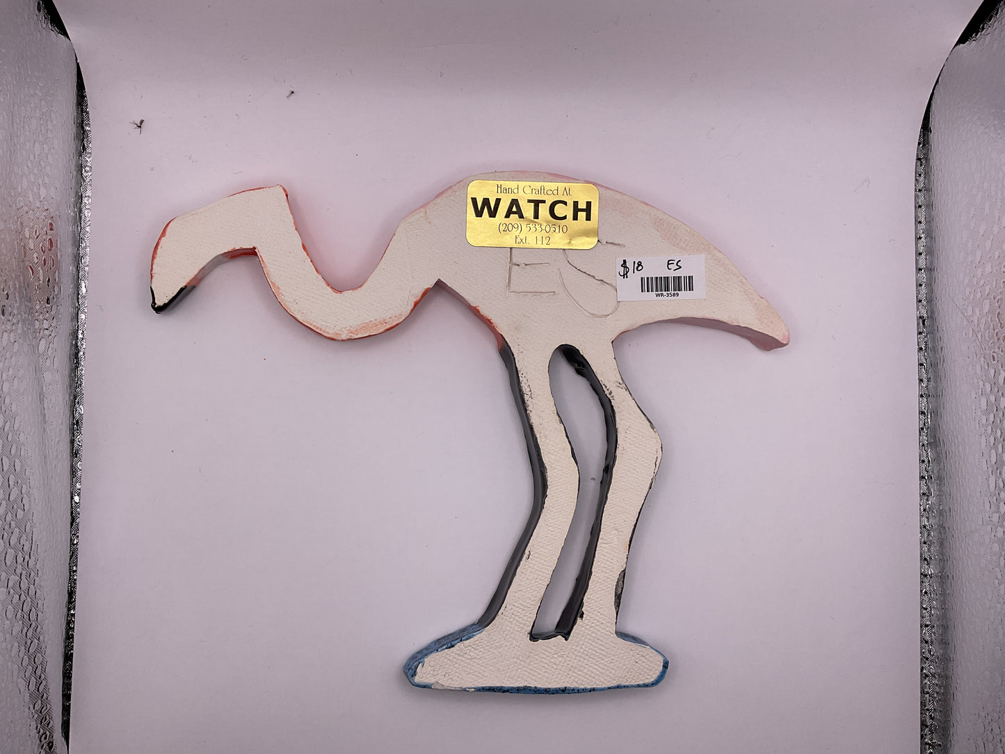 Handmade Ceramic Arts: Glazed Flamingo 7.5-inch x 6-inch by Eric Stacy