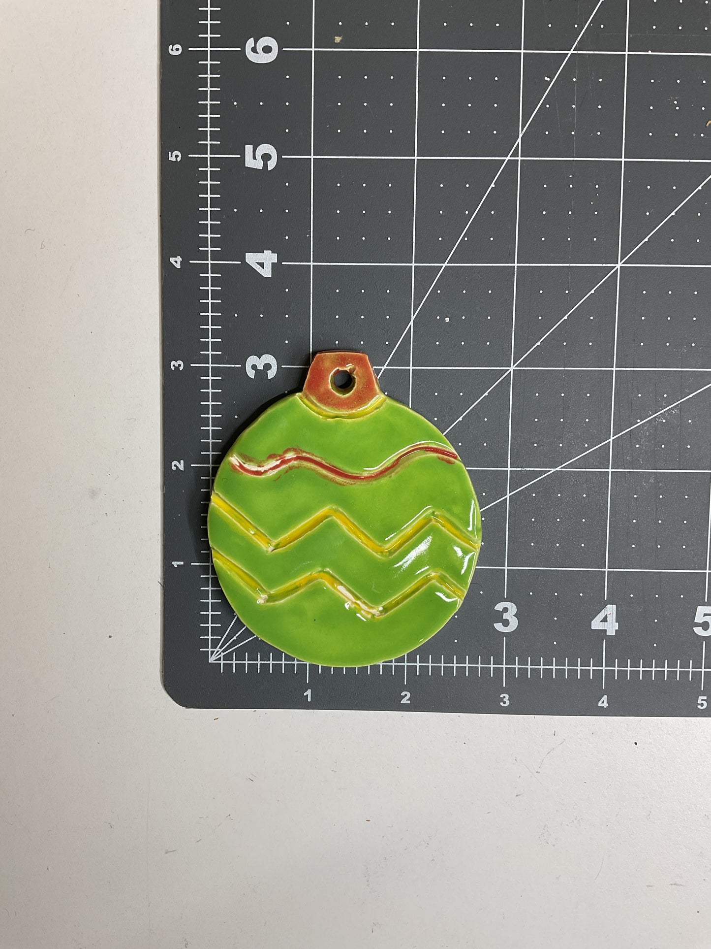 Handmade Ceramic Christmas Ornament 3"x3" by Brian Bass and Anonymous 4675