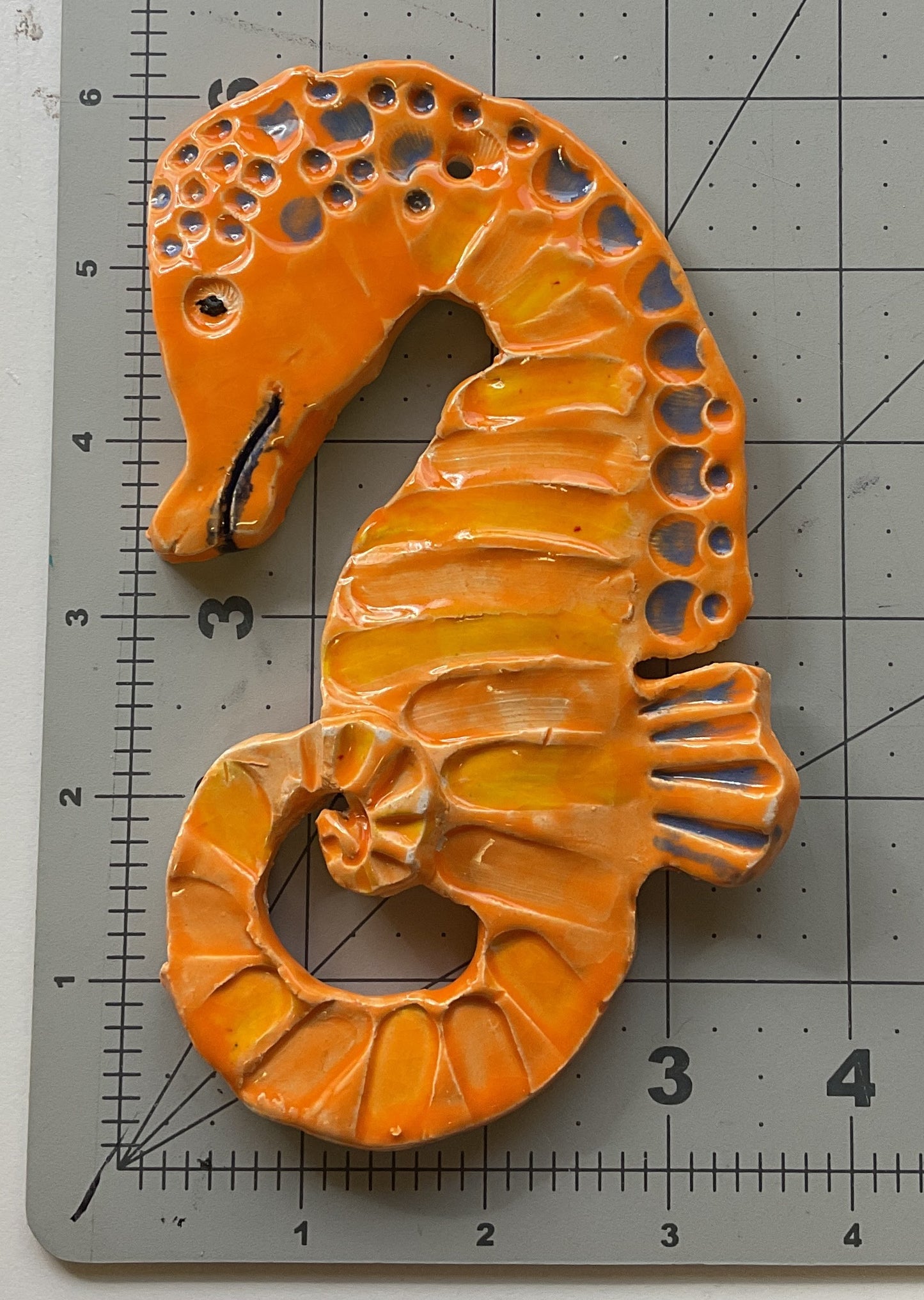 Ceramic Arts Handmade Clay Crafts Fresh Fish Glazed 5-inch x 4.5-inch made by Cassandra Richardson 3597