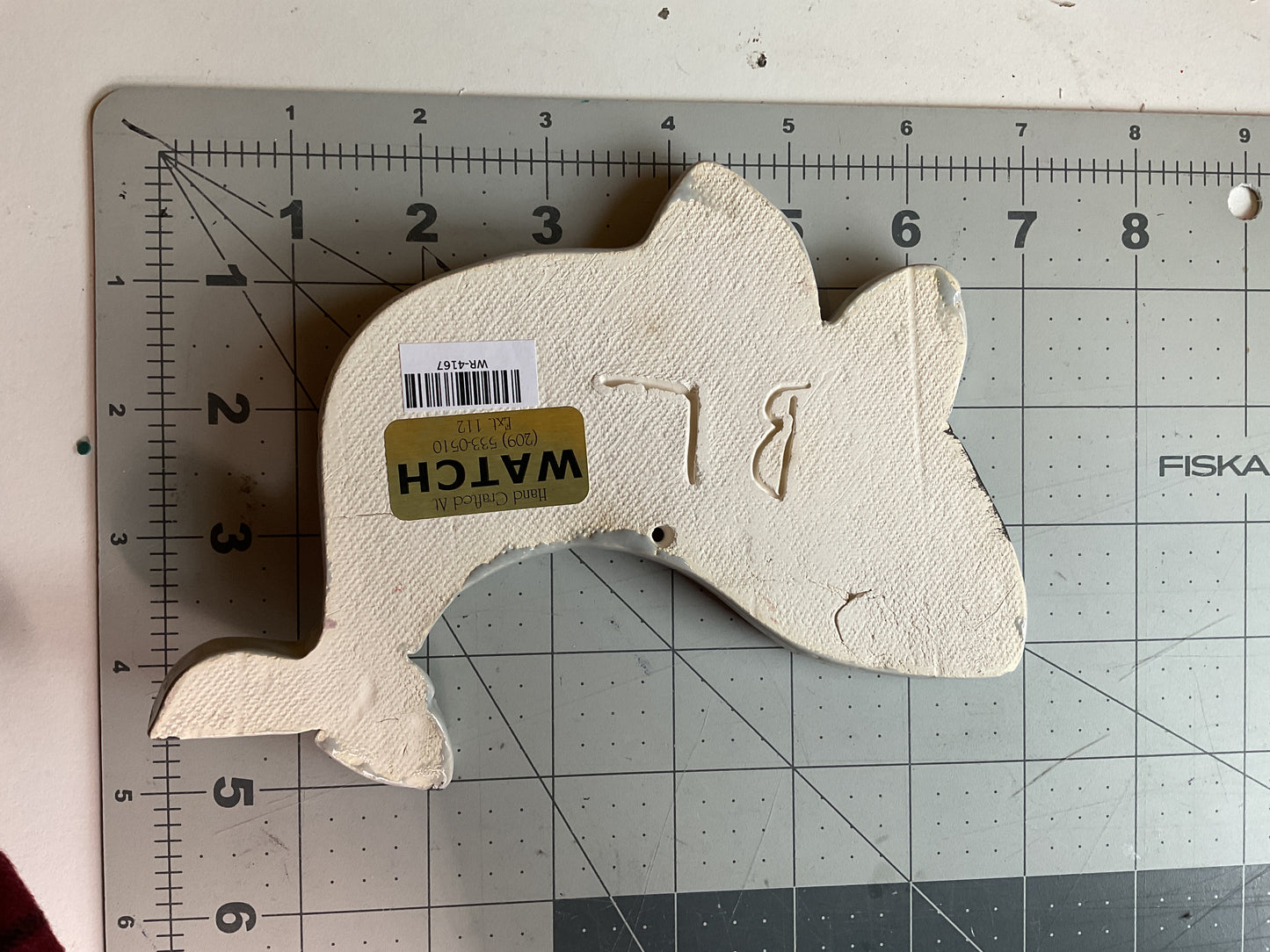 Ceramic Arts Handmade Clay Crafts Glazed Whale 5-inch by 7-inch made by Ben Levine 4167