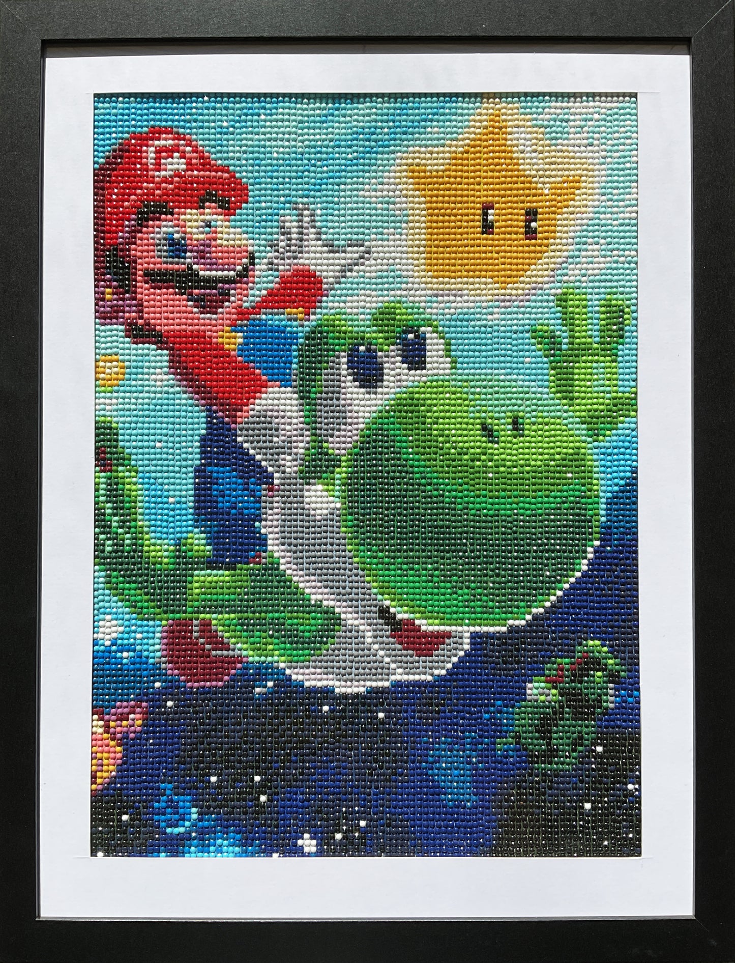 Diamond Dot Art - Framed Canvas - Handmade Crafts - 17 x 13 Plumber and Dinosaur by Angelina Vida-White 4202