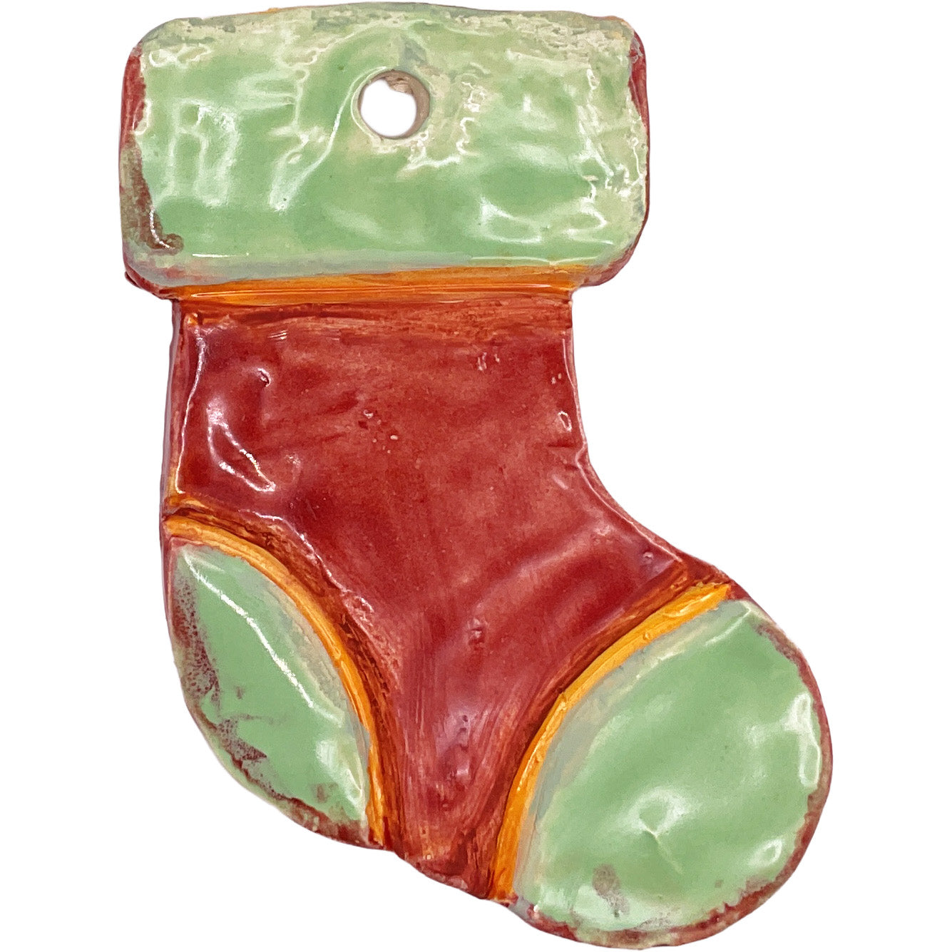 Handmade Ceramic Christmas Ornament 3"x4" by Jonathan DeCosta and Anonymous 4211