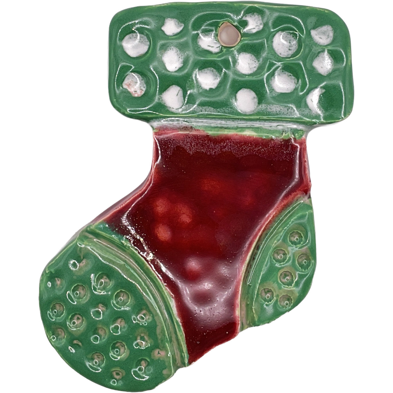 Handmade Ceramic Christmas Ornament 3"x4" by Morgan Fox & Anon 4214