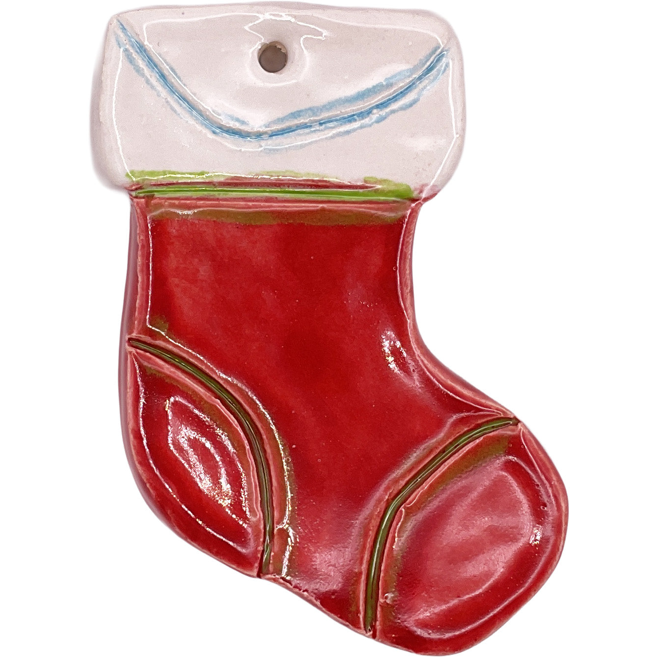 Handmade Ceramic Christmas Ornament 3"x4" by Eric Stacy 4215