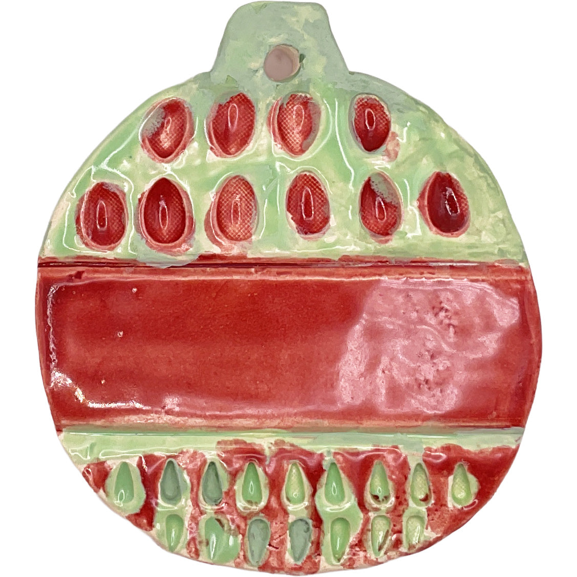Handmade Ceramic Christmas Ornament 3"x3" by Jonathan DeCosta & Anon 4219