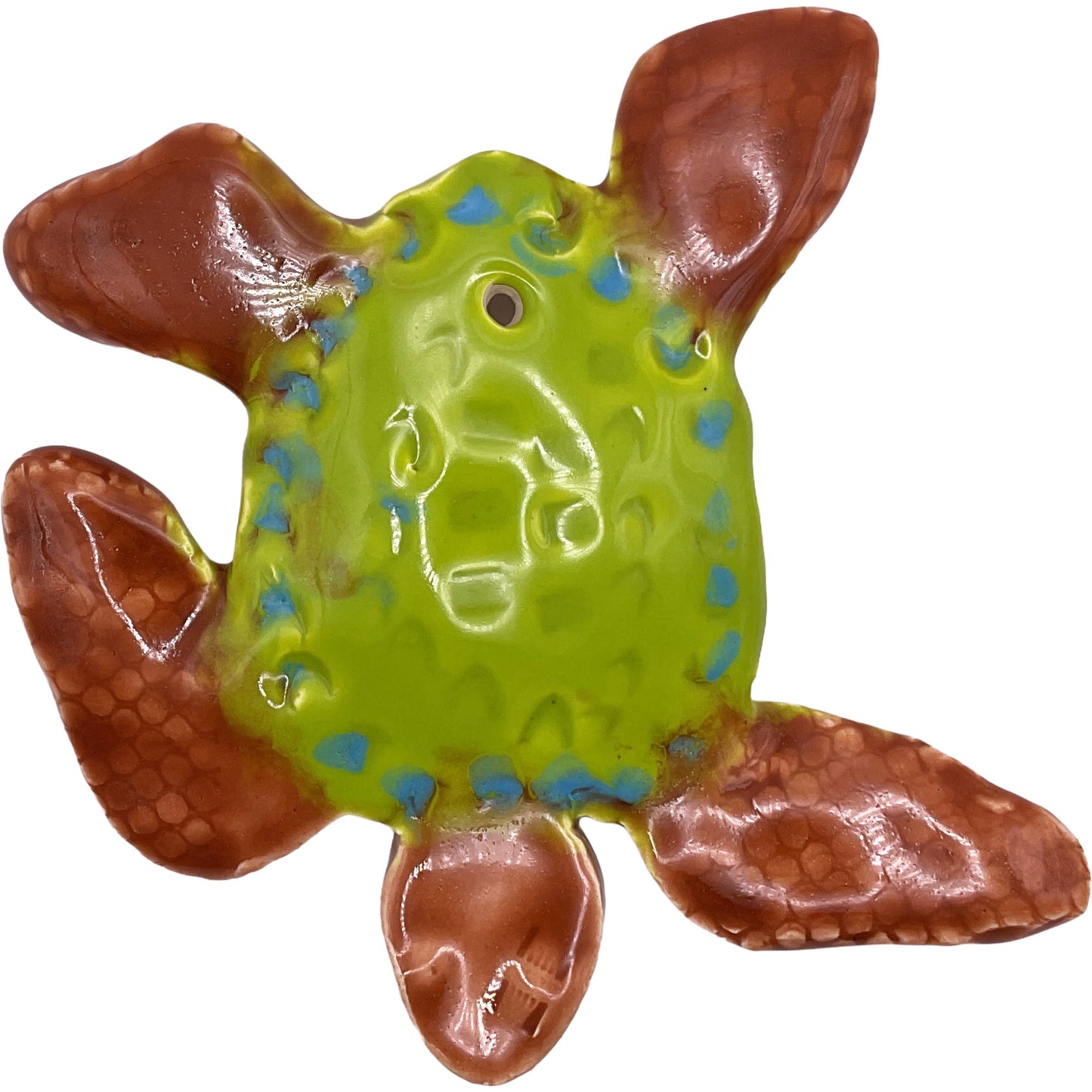 Ceramic Arts Handmade Clay Crafts Glazed Turtle 4.5-inch by 5-inch made by Brian Bass and Anon 4237