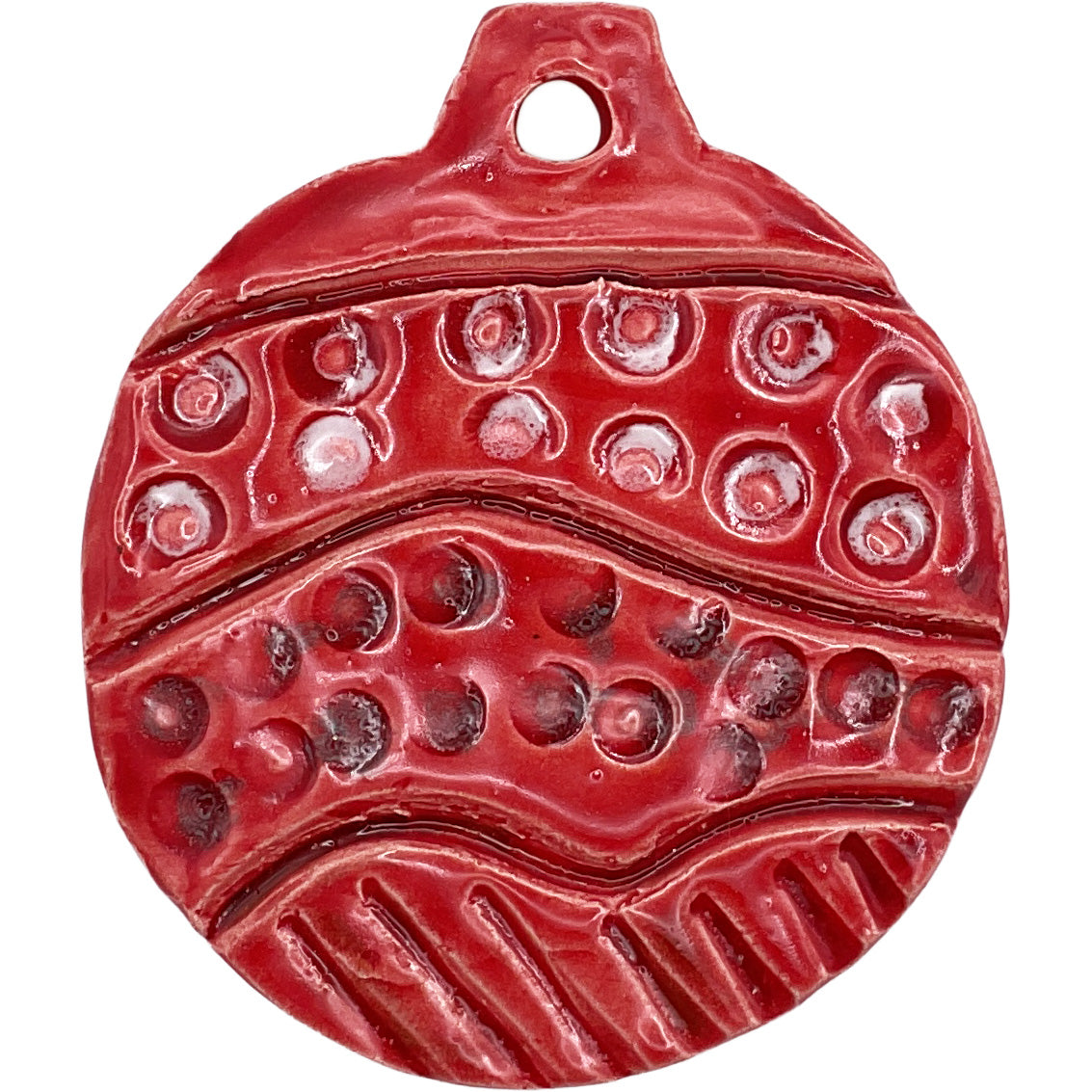 Handmade Ceramic Christmas Ornament 3"x3" by Monty Chu 4251