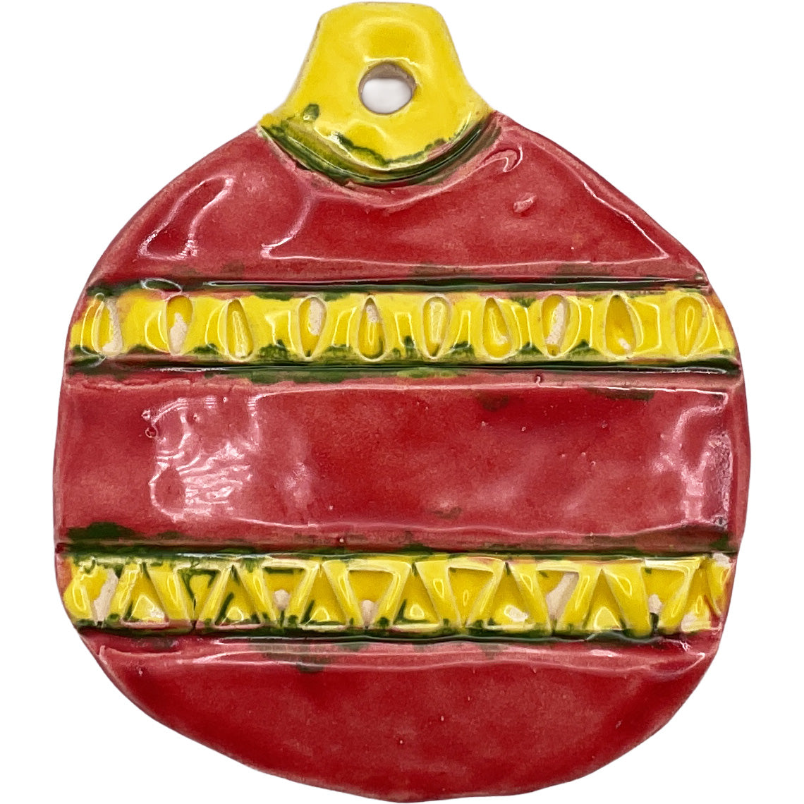 Handmade Ceramic Christmas Ornament 3"x3" by Loreen Bartschi & Anon 4253