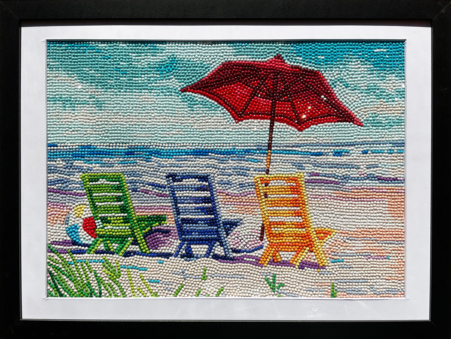 Diamond Dot Art - Framed Canvas - Handmade Crafts - 10 x 13.5-inch Heart by Sandy Morris 4142