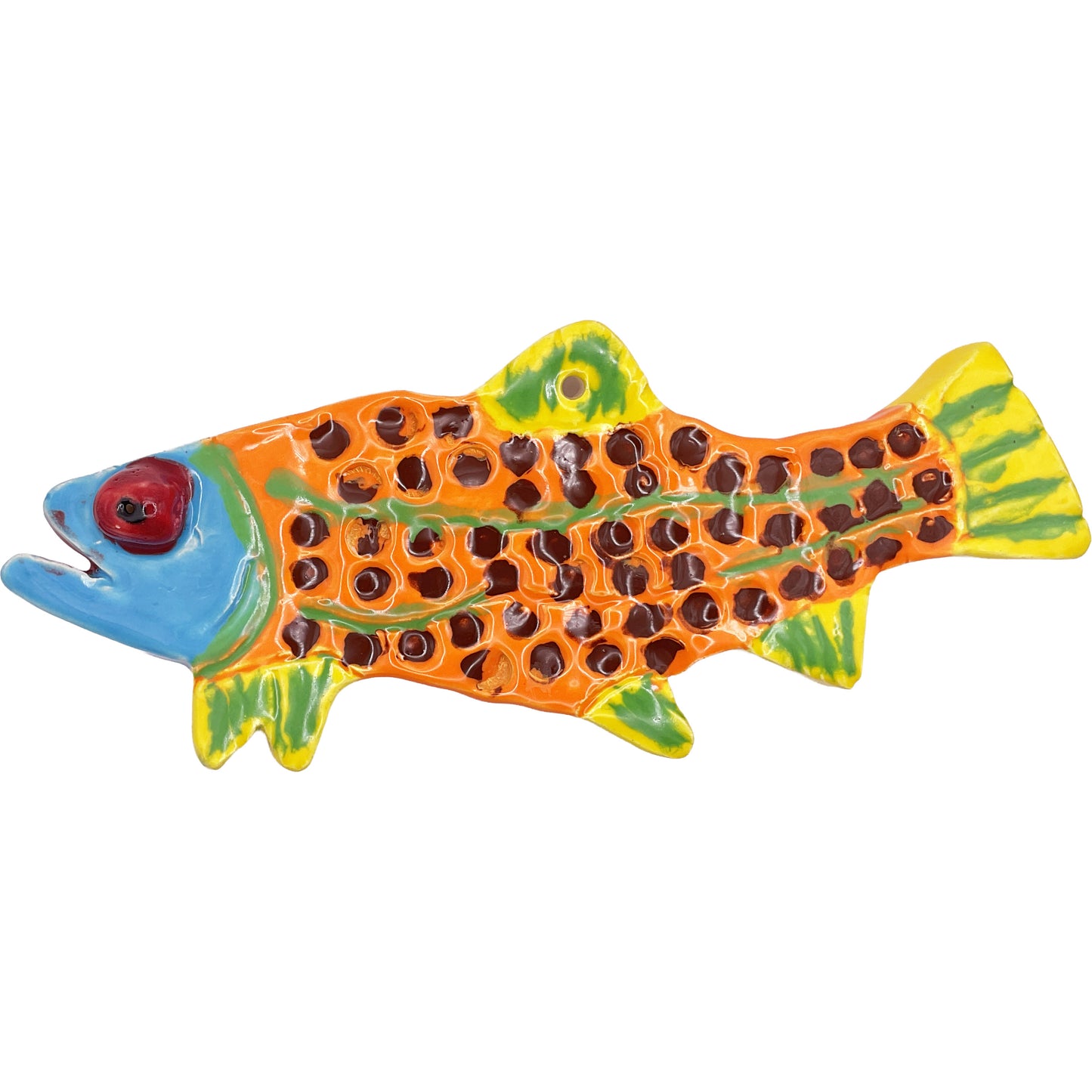 WATCH Resources Art Guild - Handmade Ceramic Arts: Glazed Fish 9-inch x 3-inch by Janice Stephens 4291