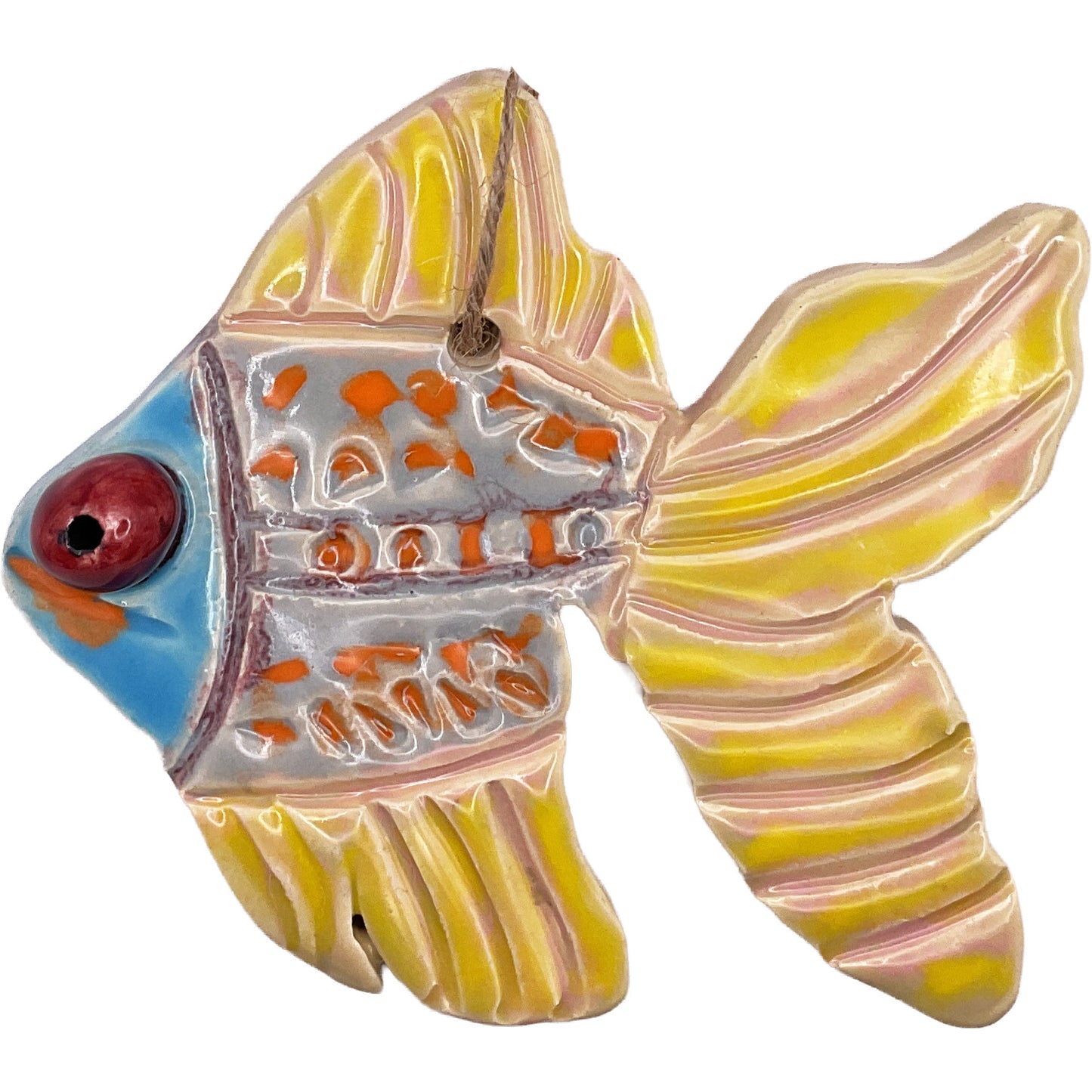 Ceramic Arts Handmade Clay Crafts 4"x3.5" Glazed Fish made by Ashley Dorsett 4339
