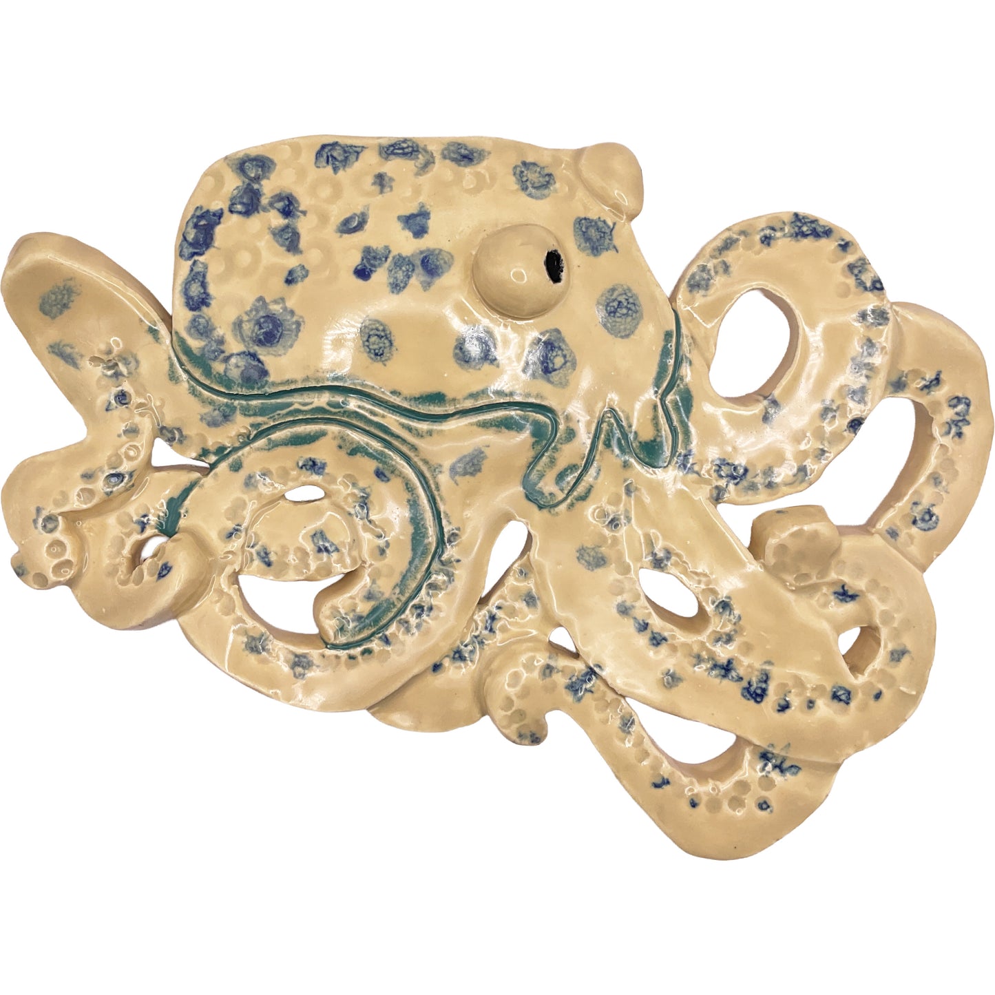WATCH Resources Art Guild - Ceramic Arts Handmade Clay Crafts 4.5-inch x 7-inch Glazed Octopus by Daniella Messamore 4344