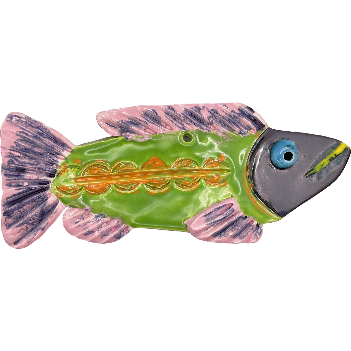 WATCH Resources Art Guild - Ceramic Arts Handmade Clay Crafts 7.5-inch x 3-inch Fresh Fish by Ben LeVine & Anonymous 4350