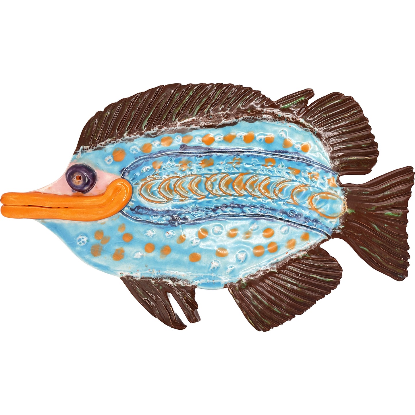 WATCH Resources Art Guild - Ceramic Arts Handmade Clay Crafts 10.5-inch x 7-inch Fresh Fish by Ashley Dorsett & Anonymous 4352