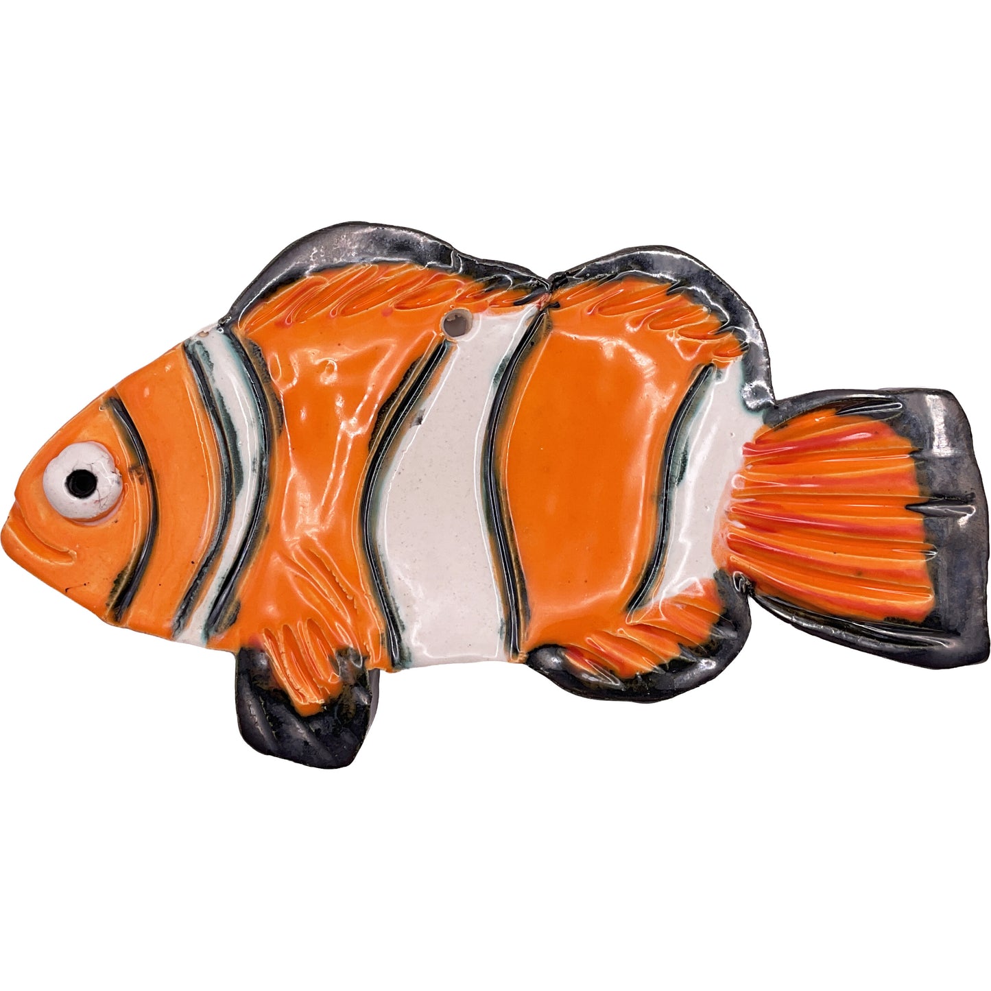 WATCH Resources Art Guild - Ceramic Arts Handmade Clay Crafts 7.5-inch x 4-inch Fish by Lisa Uptain 4361