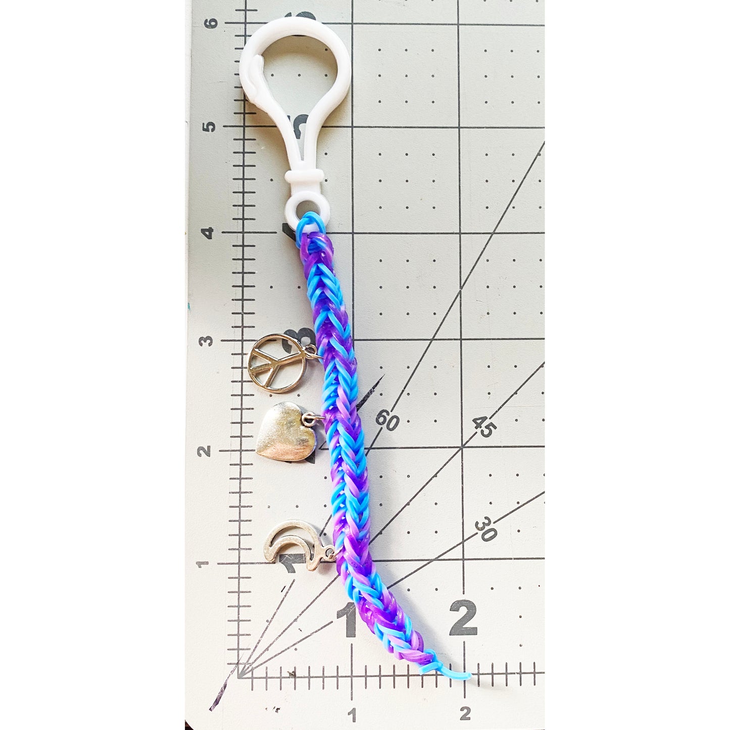 Stretch Looming Jewelry Keychain with Charms made by Daniella Messamore and Monty Chu- Random