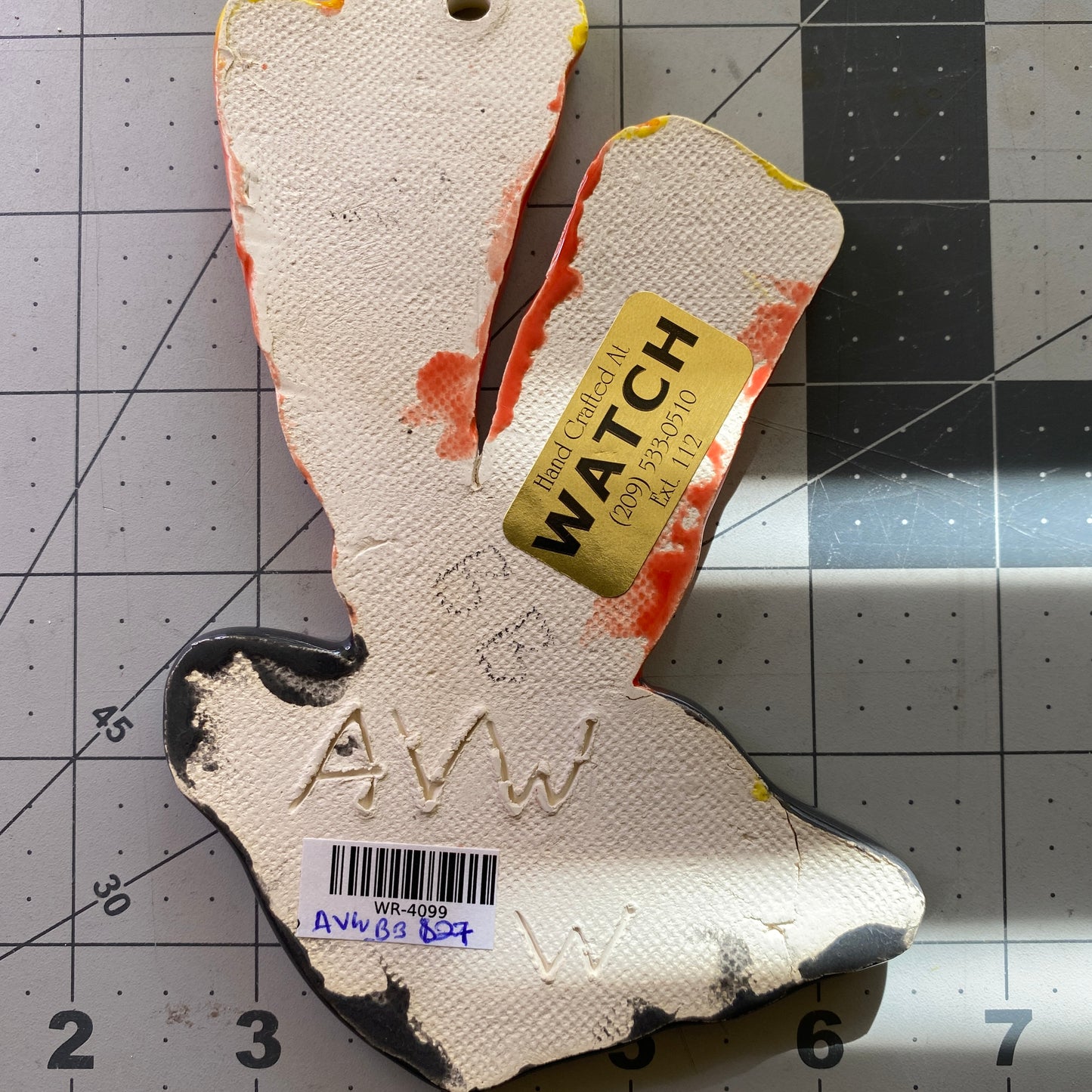 Ceramic Arts Handmade Clay Crafts Fresh Fish 6.5-inch x 4-inch Glazed Coral by Brian Bass and Angelina Vida-White 4099