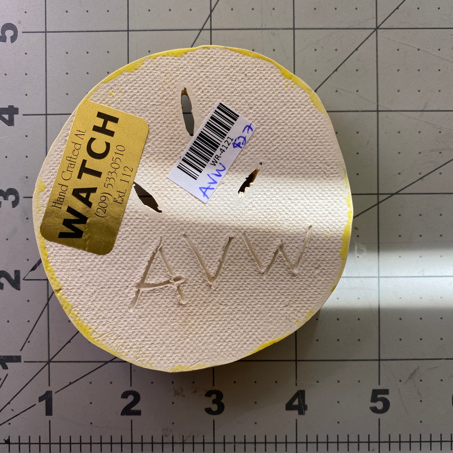 Ceramic Arts Handmade Clay Crafts Fresh Fish 3.5-inch x 3-inch Glazed Sand Dollar by Angelina Vida-White 4121