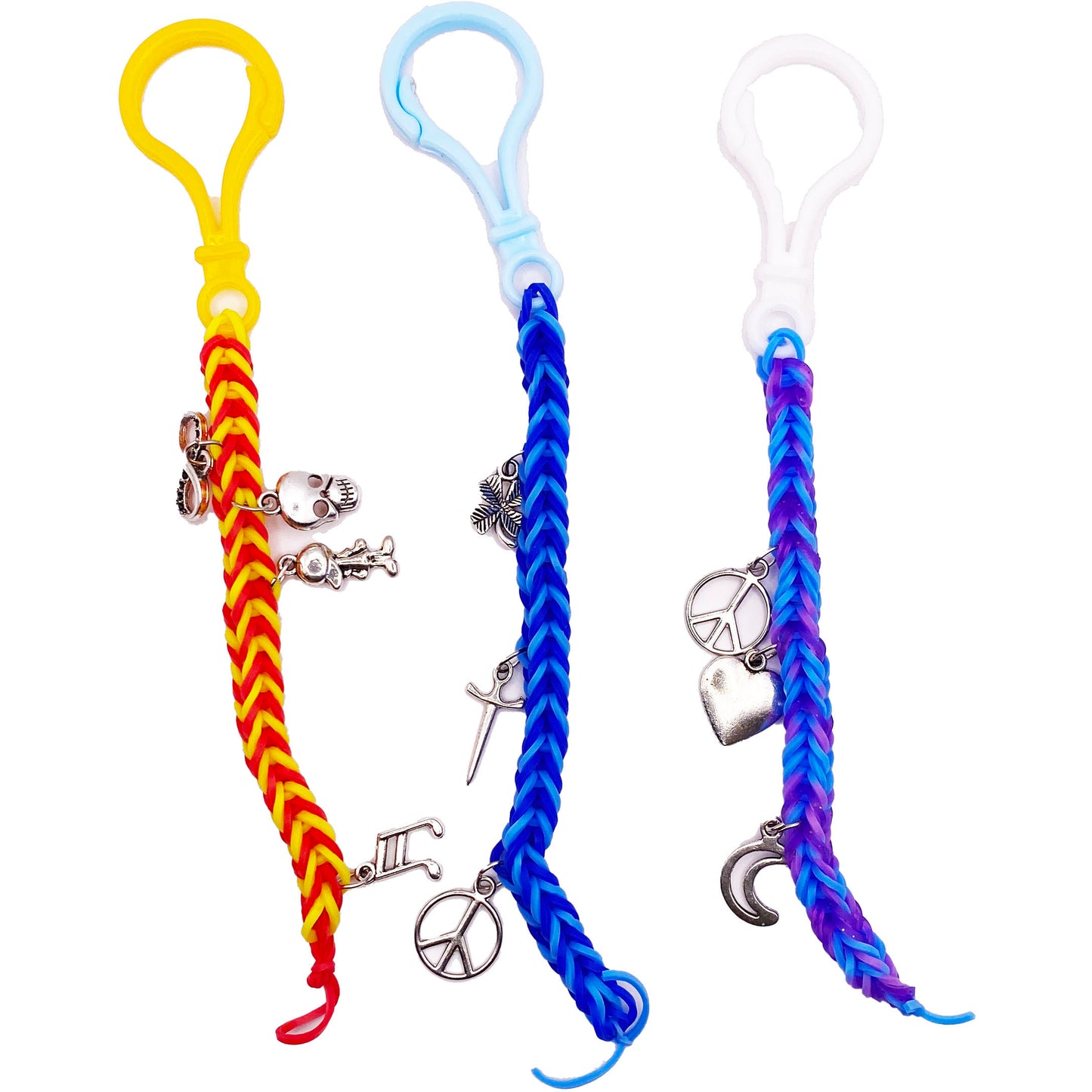 Stretch Looming Jewelry Keychain with Charms made by Daniella Messamore and Monty Chu- Random