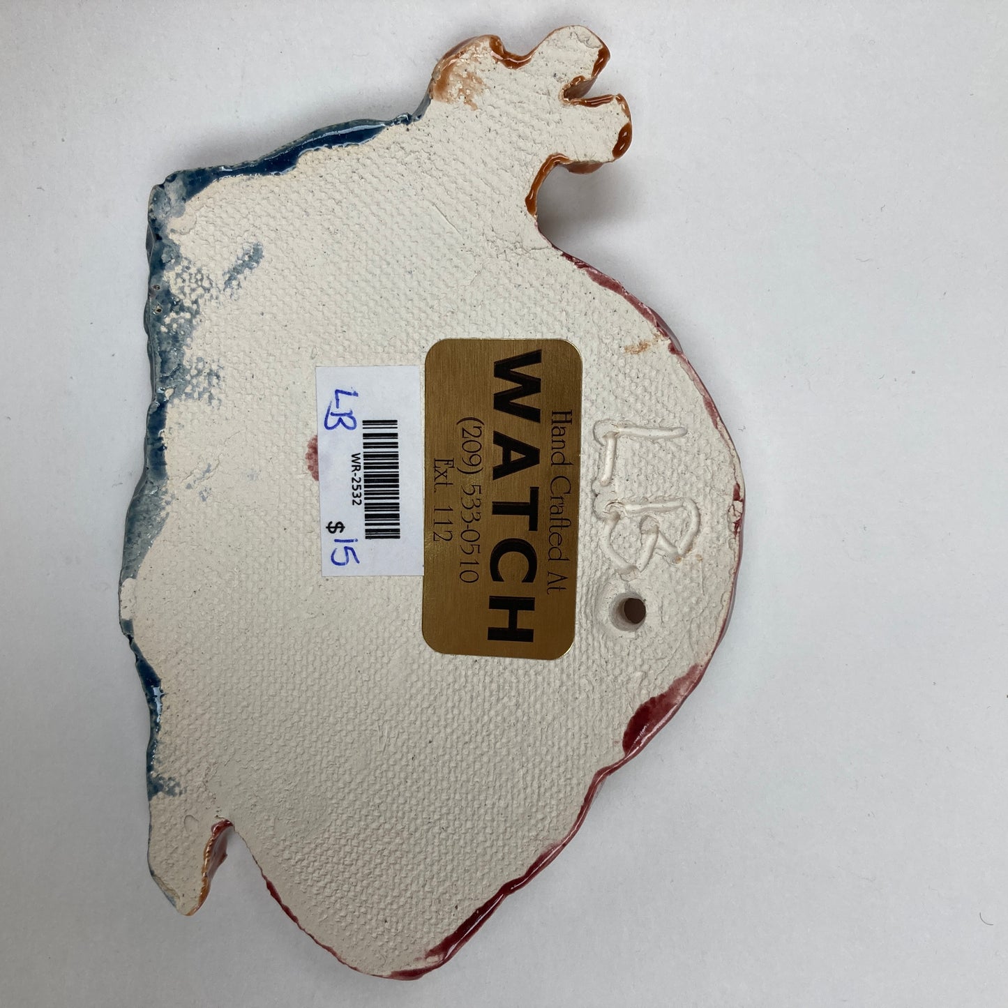 WATCH Resources Art Guild - Ceramic Arts Handmade Clay Crafts Fresh Fish 5-inch x 3-inch Glazed Crab by Loreen Bartschi