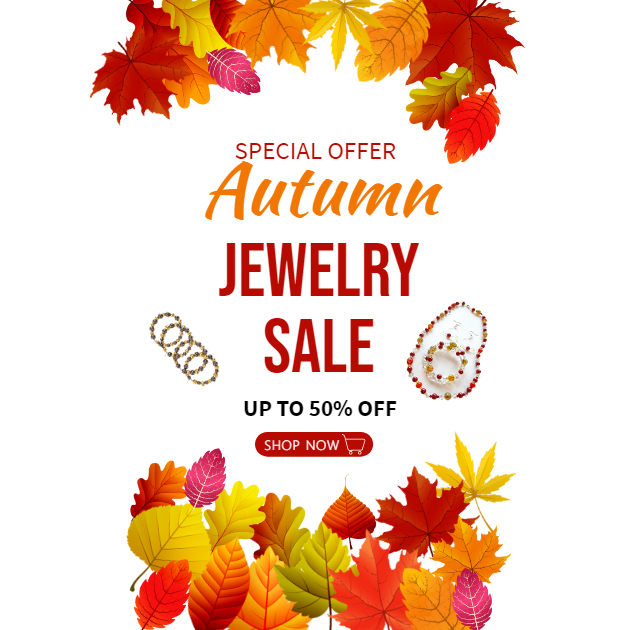 Autumn Sale! 50% off Jewelry & Summer Wall Art