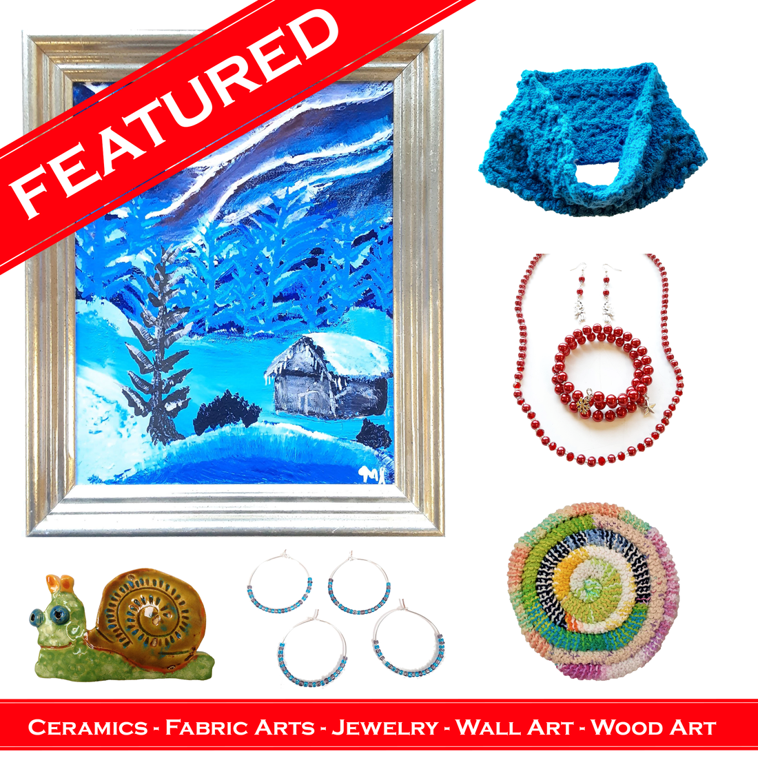 WATCH Resources Art Guild - December 2020 Features Ceramics, Fabric Arts, Fresh Fish, Jewelry, and Wall Art