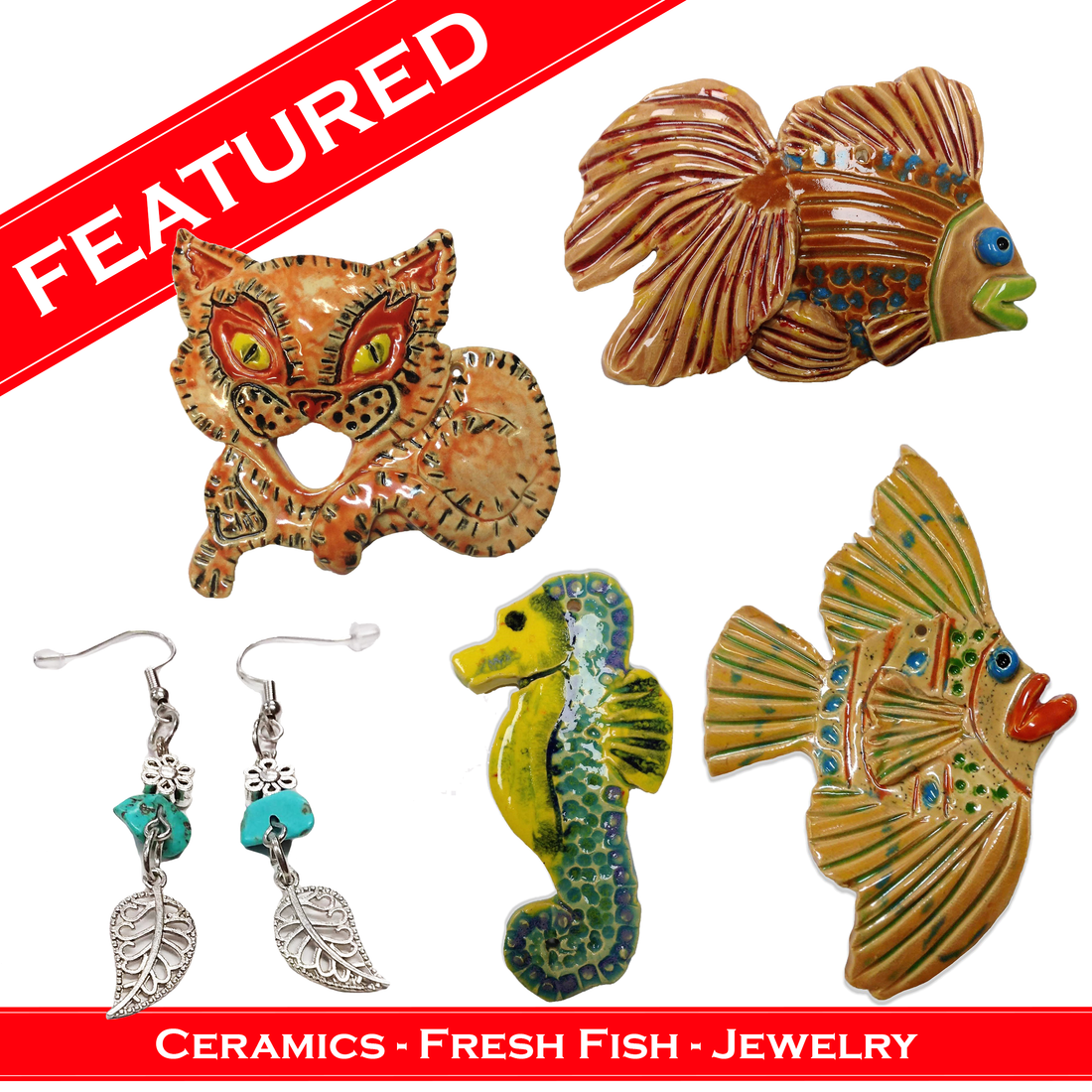 WATCH Resources Art Guild - September 2020 Features Ceramics, Fresh Fish, and Jewelry