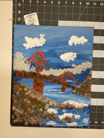 11x14 Acrylic Golden Gate Painting on Stretched Canvas by Jeffrey Kohler-Crowe 4803