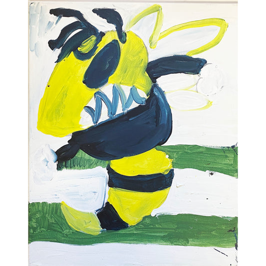 16x20 Acrylic Bee Painting on Stretched Canvas by Emily Knoles – Original Fine Art