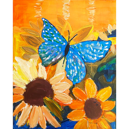 16x20 Acrylic Butterfly Painting on Stretched Canvas by Jennifer Evje – Original Fine Art