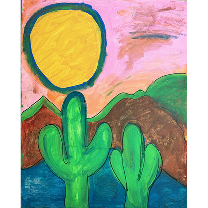 16x20 Acrylic Desert Painting on Stretched Canvas by Emily Knoles 4687