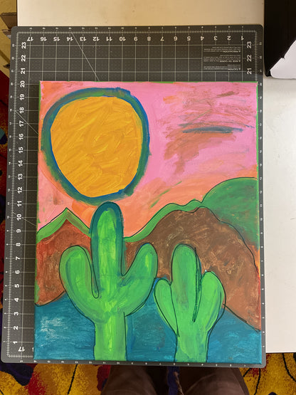 16x20 Acrylic Desert Painting on Stretched Canvas by Emily Knoles 4687