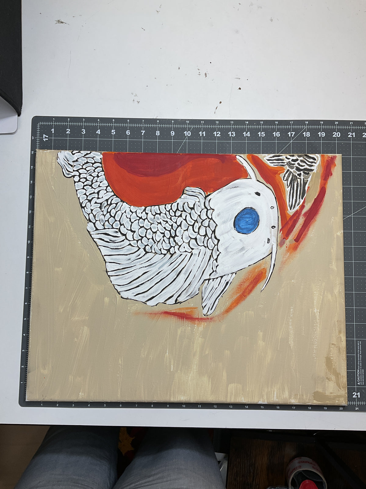 16x20 Set of Two Acrylic Koi Paintings on Stretched Canvas by Mandy Ide 4837