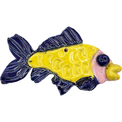 Ceramic Arts Handmade Clay Crafts Glazed Fish 5-inch by 3-inch made by Monty Chu and Anonymous 4152