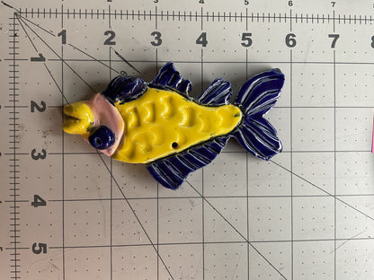 Ceramic Arts Handmade Clay Crafts Glazed Fish 5-inch by 3-inch made by Monty Chu and Anonymous 4152