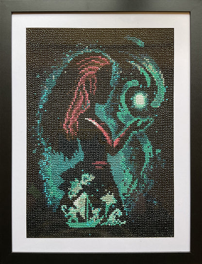 Diamond Dot Art - Framed Canvas - Handmade Crafts - 13 x 17 Girl by Jennifer Evje