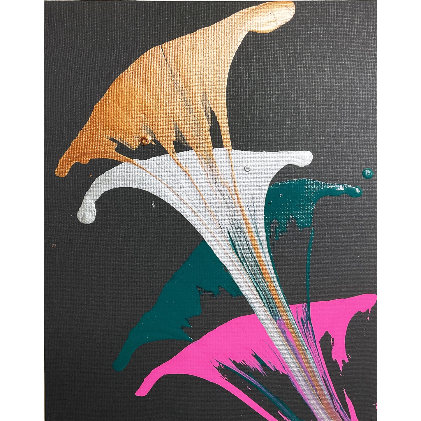 8x10 Acrylic Abstract Painting on Stretched Canvas by Alex Rejkowski 4678