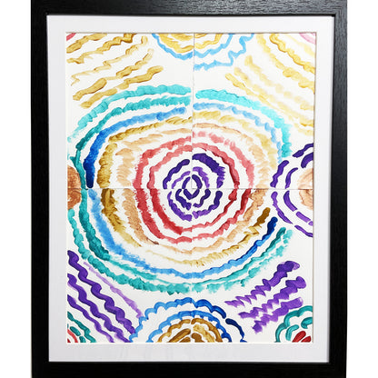 8x10 Acrylic Abstract Painting on Paper by Janice Stephens 4759