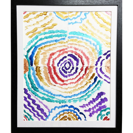 8x10 Acrylic Abstract Painting on Paper by Janice Stephens 4759