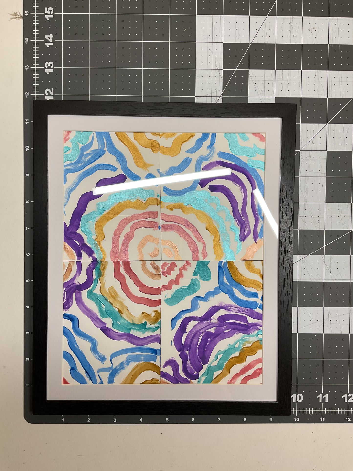 8x10 Acrylic Abstract Painting on Paper by Kourtney Alcantara 4760