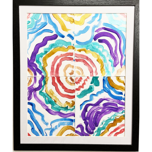 8x10 Acrylic Abstract Painting on Paper by Kourtney Alcantara 4760