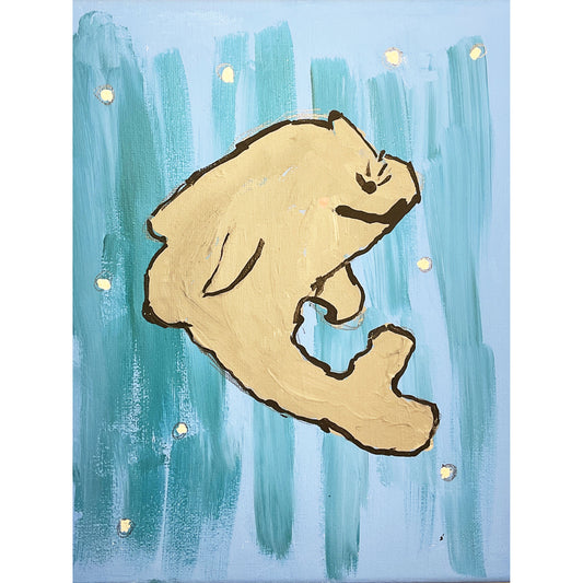 8x10 Acrylic Dolphin Painting on Stretched Canvas by Terry Morrow 4655