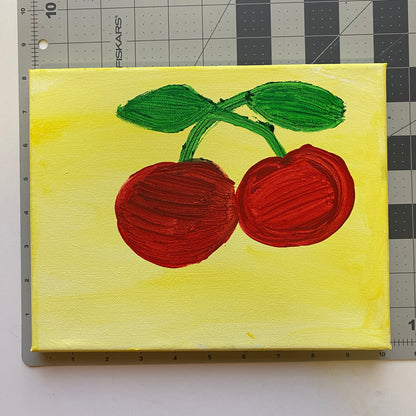 8x10 Acrylic Fruit Cherry Painting on Stretched Canvas by Ryan Pinder – Original Fine Art