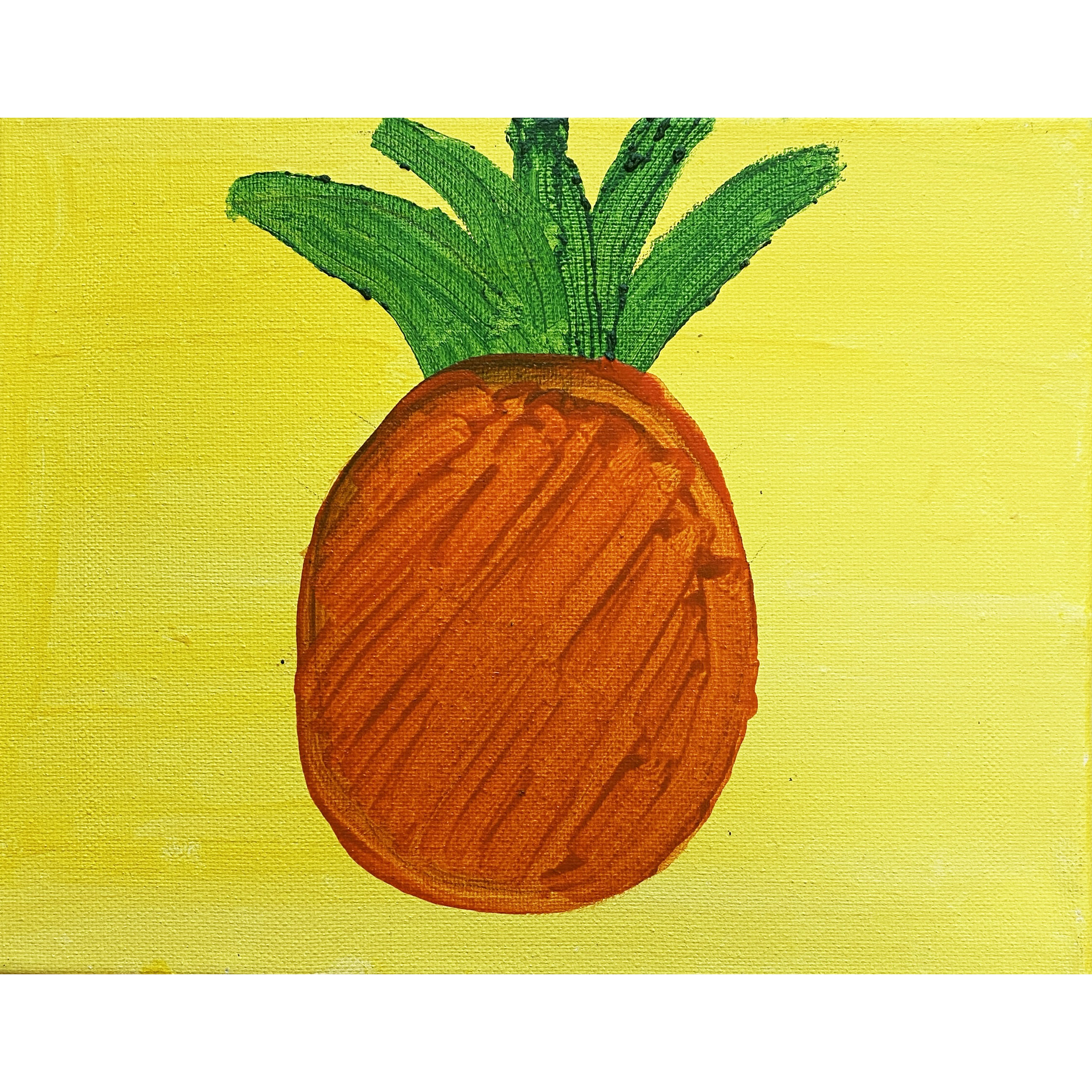 Original 2024 Acrylic Painting Pineapple - 9 inch x 6 inch on paper - fruit still life original painting on paper - food art - food painting ooak