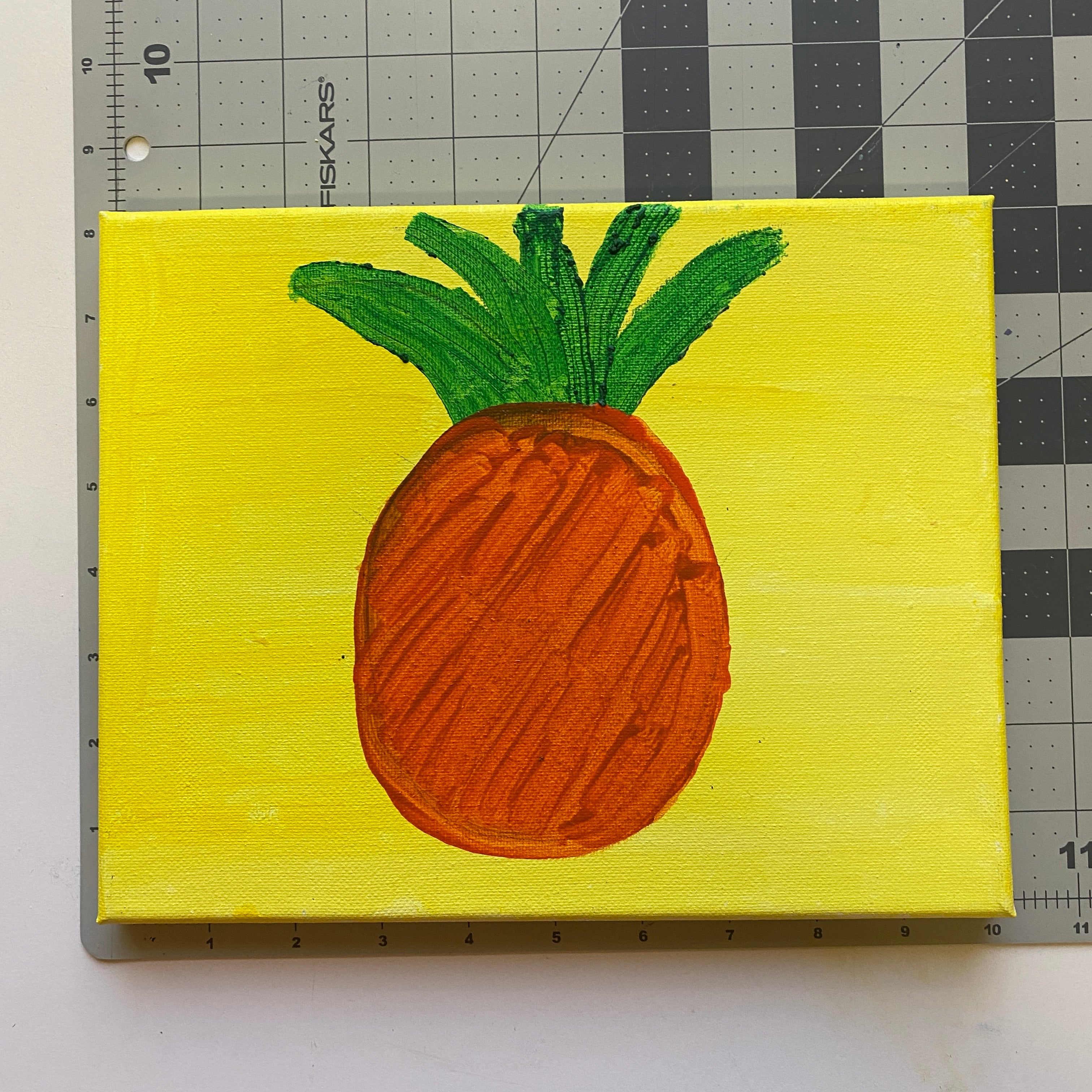 Original 6x6 inch acrylic handpainted pineapple painting purchases