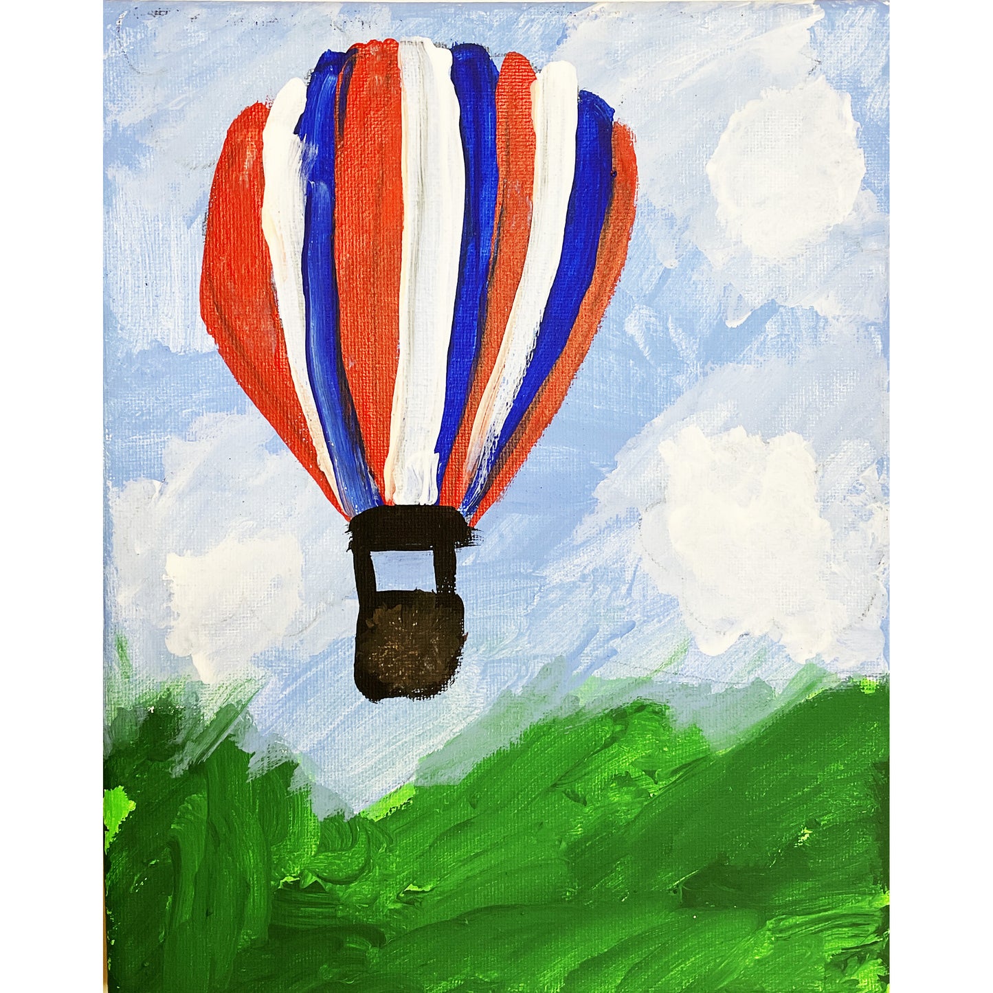 8x10 Acrylic Hot Air Balloon Painting on Stretched Canvas by Andy Crowe 4706